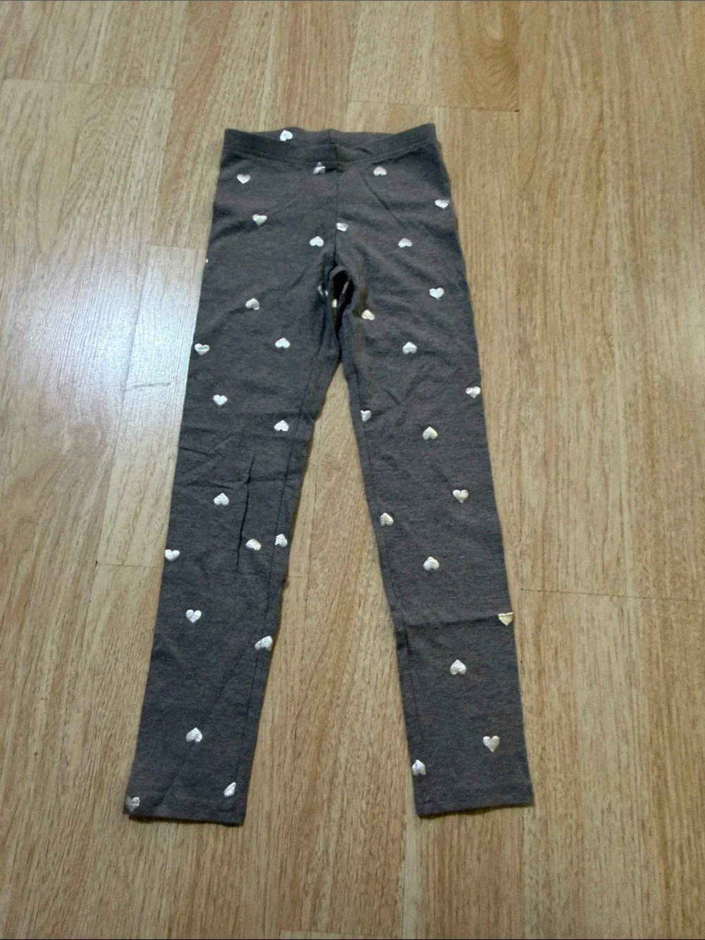 Kids Grey Heart Leggings, Red Plaid Leggings & Black Leggings - 3pcs